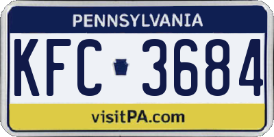 PA license plate KFC3684