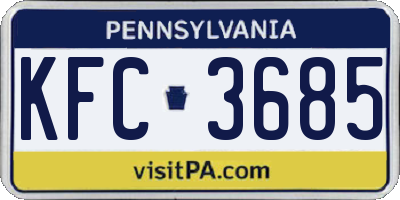 PA license plate KFC3685