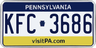 PA license plate KFC3686