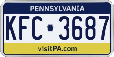 PA license plate KFC3687
