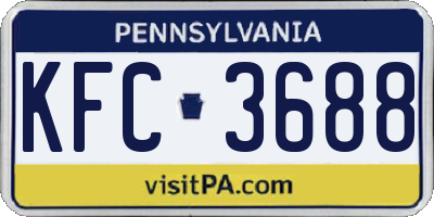 PA license plate KFC3688