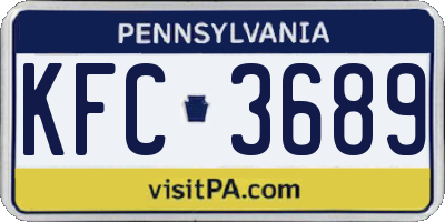 PA license plate KFC3689