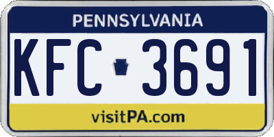 PA license plate KFC3691