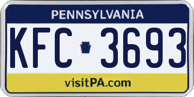 PA license plate KFC3693