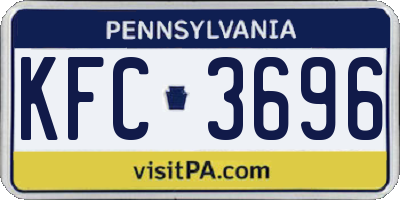 PA license plate KFC3696
