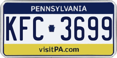 PA license plate KFC3699