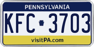 PA license plate KFC3703