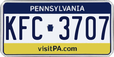 PA license plate KFC3707