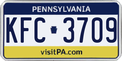 PA license plate KFC3709