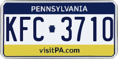 PA license plate KFC3710