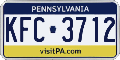 PA license plate KFC3712