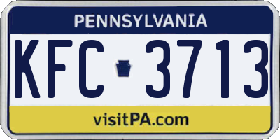 PA license plate KFC3713
