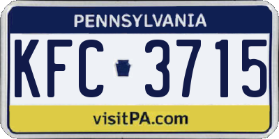 PA license plate KFC3715