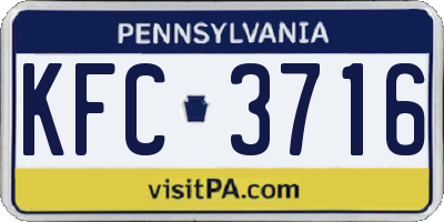 PA license plate KFC3716