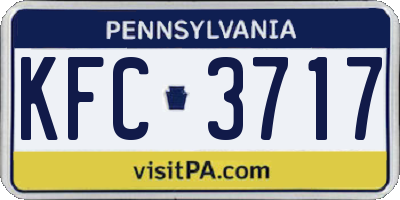 PA license plate KFC3717