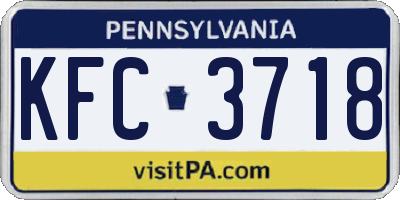PA license plate KFC3718