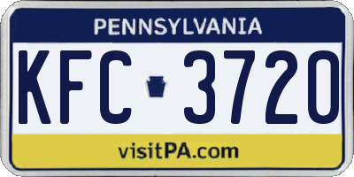 PA license plate KFC3720