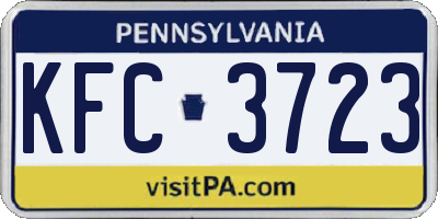 PA license plate KFC3723