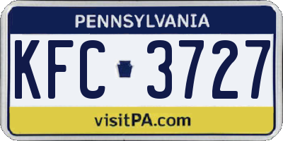PA license plate KFC3727