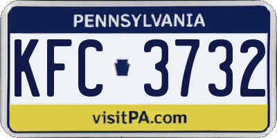 PA license plate KFC3732