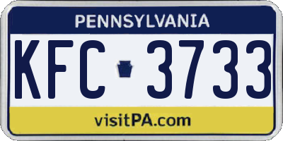 PA license plate KFC3733