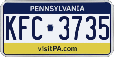 PA license plate KFC3735