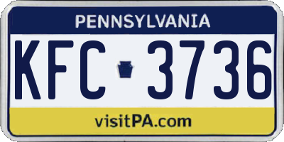 PA license plate KFC3736
