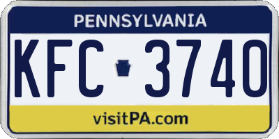 PA license plate KFC3740
