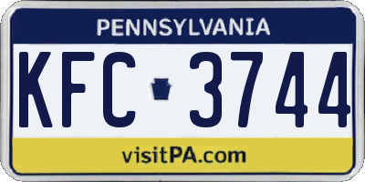 PA license plate KFC3744