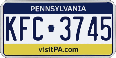 PA license plate KFC3745