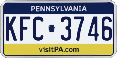 PA license plate KFC3746