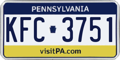PA license plate KFC3751