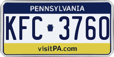 PA license plate KFC3760