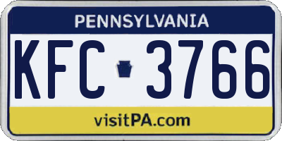 PA license plate KFC3766