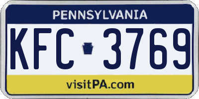 PA license plate KFC3769
