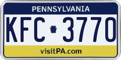 PA license plate KFC3770
