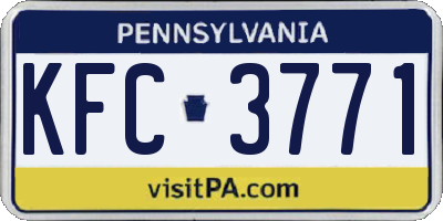 PA license plate KFC3771