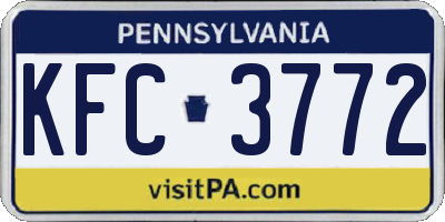 PA license plate KFC3772