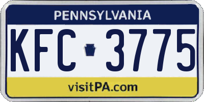 PA license plate KFC3775