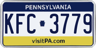 PA license plate KFC3779