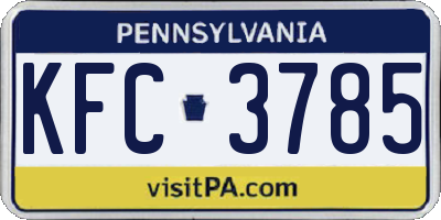 PA license plate KFC3785
