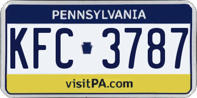 PA license plate KFC3787