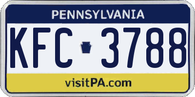 PA license plate KFC3788