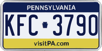PA license plate KFC3790