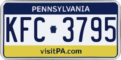 PA license plate KFC3795