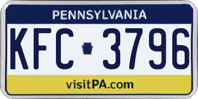 PA license plate KFC3796