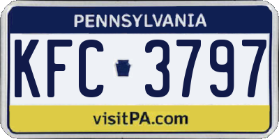 PA license plate KFC3797