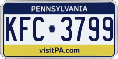 PA license plate KFC3799