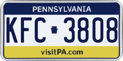 PA license plate KFC3808