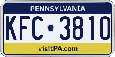 PA license plate KFC3810